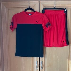 Puma Kids Red and Black Tee